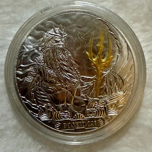 Ancient Greek The God-of-Sea Poseidon with Holy Trident Challenge Coin